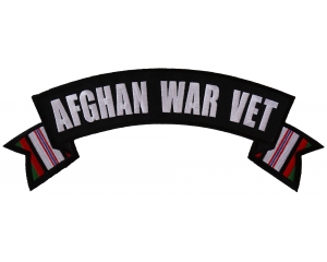 Afghan War Vet Rocker Patch With Flags | US Military Veteran Patches